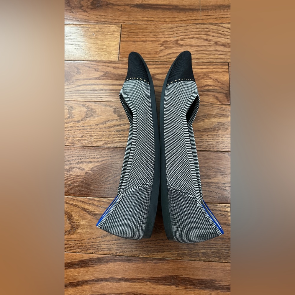 Rothy's The Point Gray-Black Mist Cap-toe Ballet Flat Sz 10.5 - Picture 2 of 8